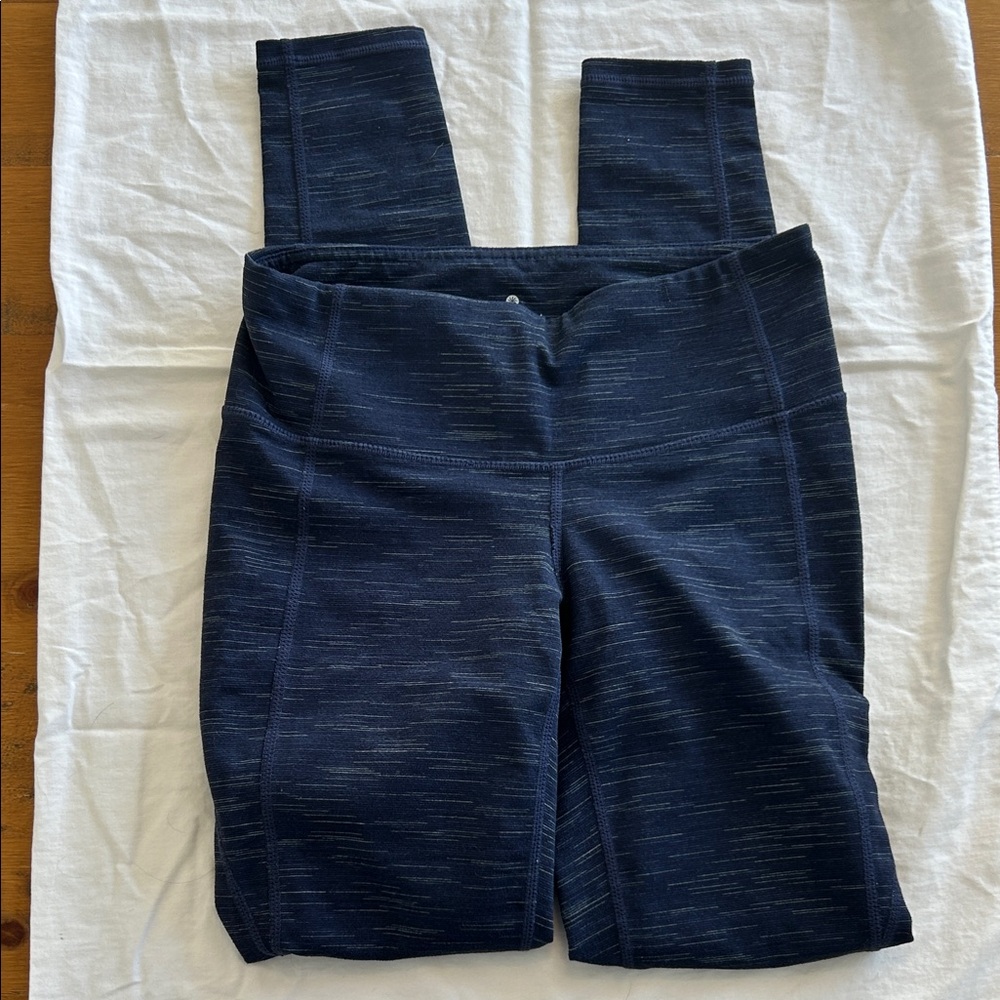 Athleta Dark Blue Textured Leggings